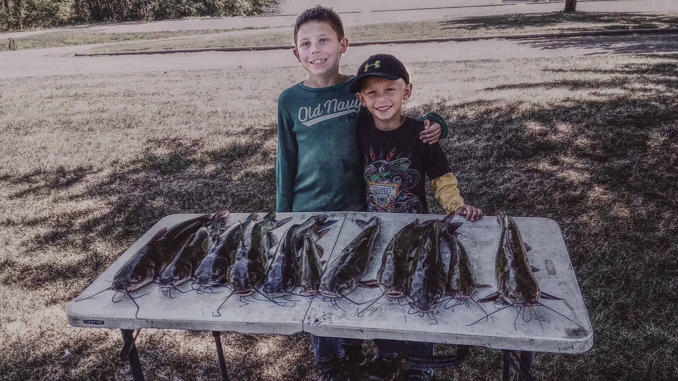 Brothers with Channel Catfish